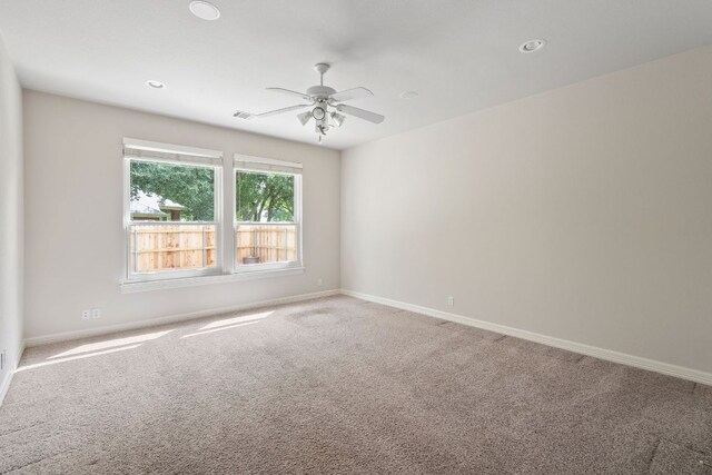 11037 River Plantation Dr, Austin, TX 78747 - spare room featuring carpet flooring, ceiling fan, and recessed lighting