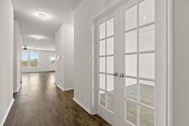 709 Hummingbird Ln, Leander, TX 78641 - corridor featuring dark wood-style floors and baseboards