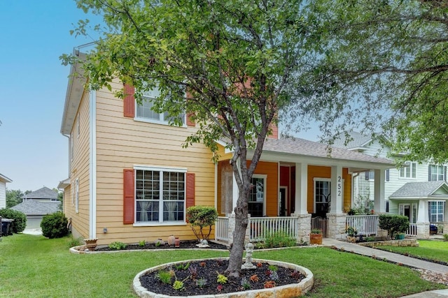 252 Hutton, Kyle, TX 78640 - view of front of property with a porch and a front yard