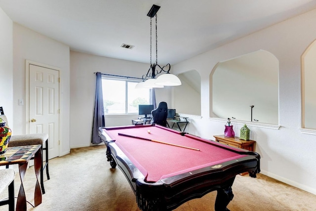 252 Hutton, Kyle, TX 78640 - recreation room with light carpet, pool table, and baseboards