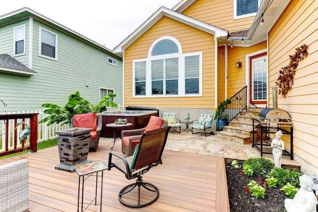 252 Hutton, Kyle, TX 78640 - deck featuring a hot tub