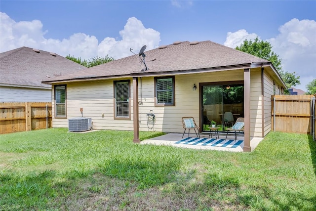 14605 Naruna Way, Pflugerville, TX 78660 - back of property featuring a patio area and central AC