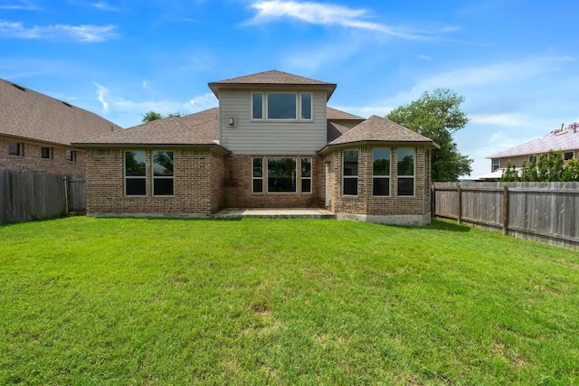 505 Fair Oaks Dr, Georgetown, TX 78628 - rear view of property featuring brick siding, a patio area, and a shingled roof