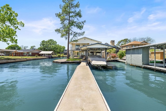 515 Circle Dr, Sunrise Beach, TX 78643 - dock area featuring boat lift and a water view