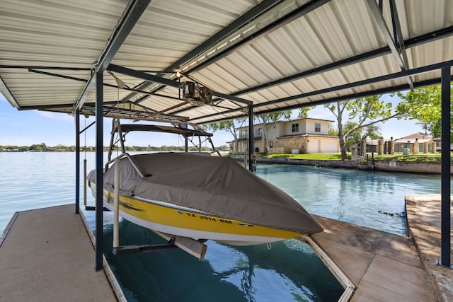 515 Circle Dr, Sunrise Beach, TX 78643 - dock area featuring boat lift and a water view