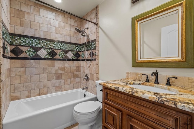 800 Canyon Bend Rd, Pflugerville, TX 78660 - bathroom featuring vanity, toilet, and shower / bath combination