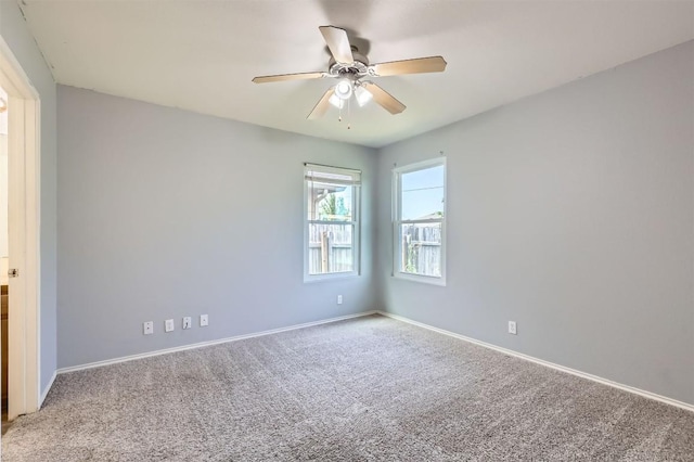 224 Copper Ln, Jarrell, TX 76537 - spare room featuring ceiling fan, carpet floors, and baseboards