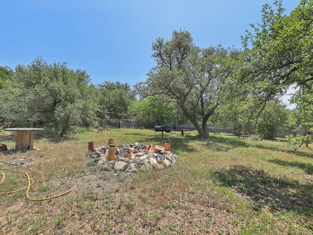 8622 Thunderbird Rd, Austin, TX 78736 - view of yard featuring an outdoor fire pit