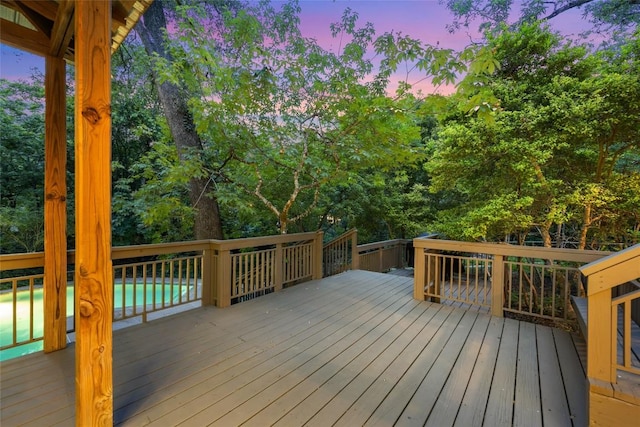 5902 Tumbling Cir, Austin, TX 78731 - view of deck at dusk