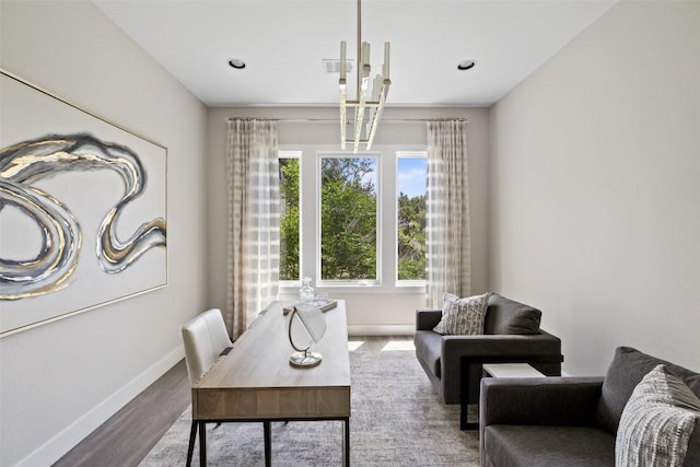 3604 Shady Creek Cv, Austin, TX 78746 - office area with wood finished floors and recessed lighting