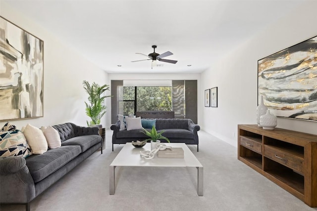 3604 Shady Creek Cv, Austin, TX 78746 - living area with carpet flooring and ceiling fan