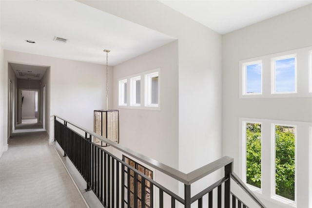 3604 Shady Creek Cv, Austin, TX 78746 - corridor featuring an upstairs landing, healthy amount of natural light, and light colored carpet