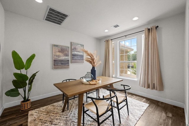 122 Retama Dr, Georgetown, TX 78626 - office area featuring baseboards, recessed lighting, and wood finished floors