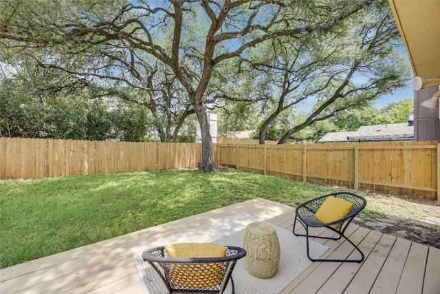 12910 Steeple Chase Dr, Austin, TX 78729 - view of yard with a wooden deck