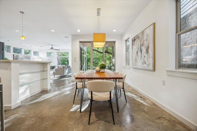 133 Frederick St Unit A, Austin, TX 78704 - dining room featuring concrete flooring and recessed lighting