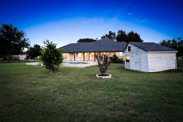 110 Starlight Trl, Georgetown, TX 78633 - back of property with a patio area and a chimney