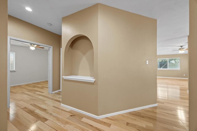 3817 Blue Mountain Path, Round Rock, TX 78681 - corridor with light wood-style flooring and recessed lighting