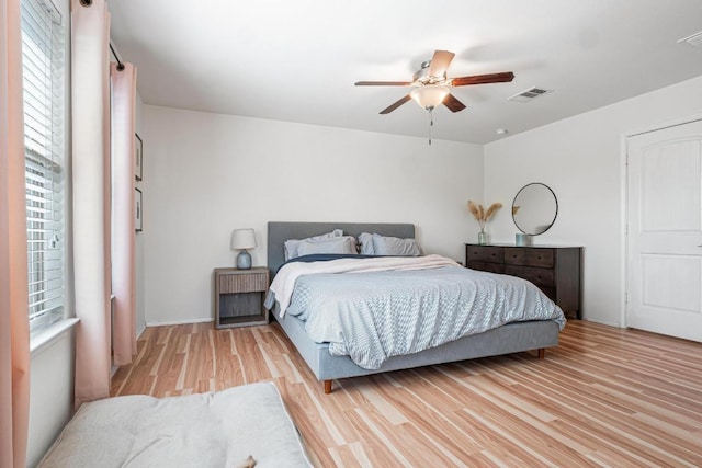 8936 Milton Lease Dr, Austin, TX 78747 - bedroom featuring light wood-style flooring and ceiling fan