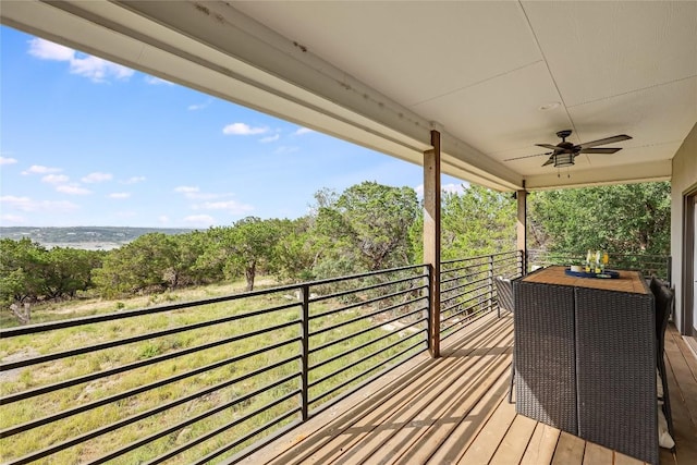 18700 Venture Dr, Point Venture, TX 78645 - wooden deck with a ceiling fan