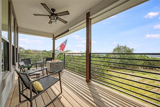 18700 Venture Dr, Point Venture, TX 78645 - balcony featuring ceiling fan