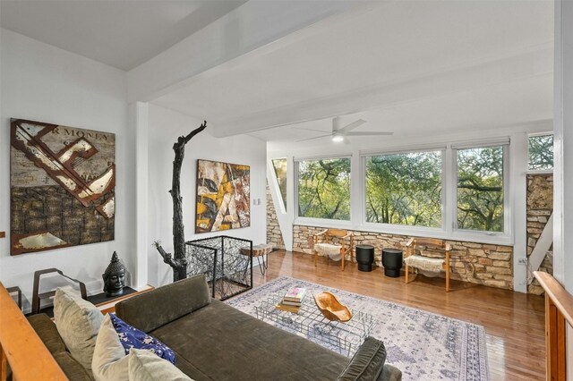 525 Barton Blvd, Austin, TX 78704 - dining area with wood finished floors and a ceiling fan