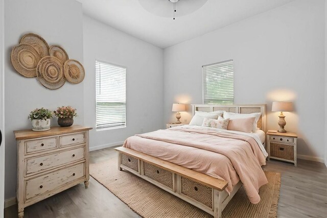 204 E Brenham St, Elgin, TX 78621 - bedroom with multiple windows, light wood-type flooring, and baseboards