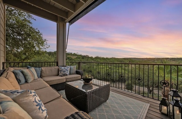 19407 White Horse Cv, Spicewood, TX 78669 - wooden deck with an outdoor living space