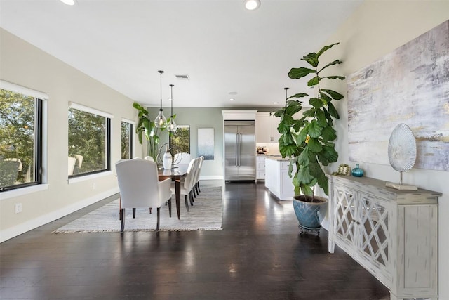 19407 White Horse Cv, Spicewood, TX 78669 - dining area featuring recessed lighting and dark wood finished floors