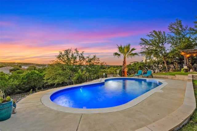 19407 White Horse Cv, Spicewood, TX 78669 - pool at dusk with an outdoor pool and a patio