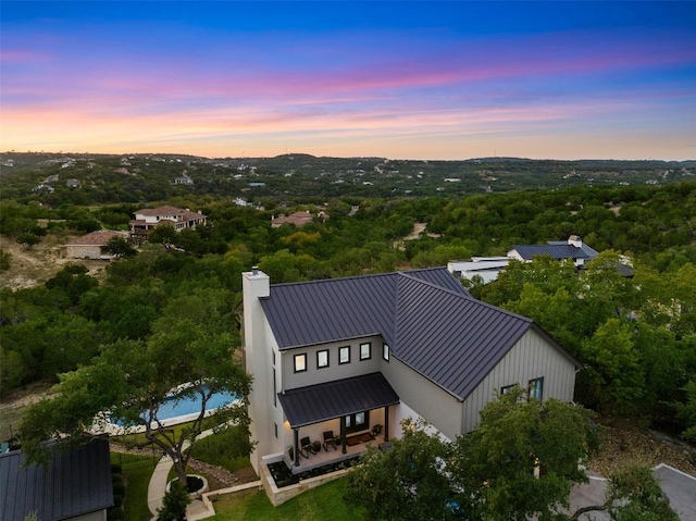 19407 White Horse Cv, Spicewood, TX 78669 - aerial view at dusk