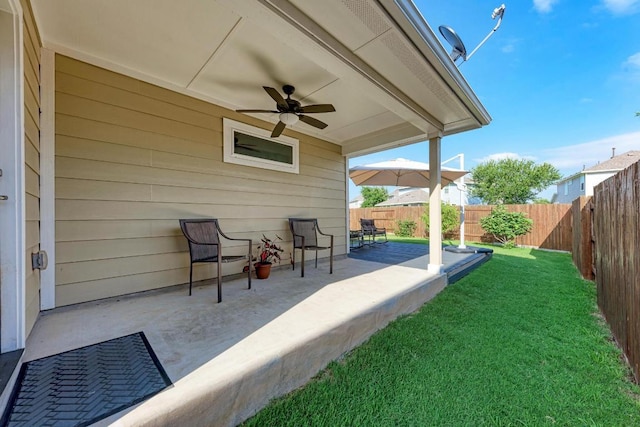 133 Free Stone Dr, Georgetown, TX 78628 - view of patio / terrace featuring ceiling fan