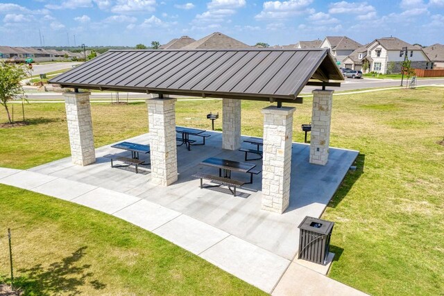 133 Free Stone Dr, Georgetown, TX 78628 - view of home's community featuring a gazebo, a lawn, and a residential view