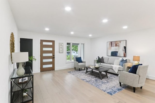 2322 Westoak Dr, Austin, TX 78704 - living room with light wood-style floors and recessed lighting