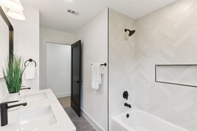 2322 Westoak Dr, Austin, TX 78704 - bathroom with shower / tub combination and double vanity