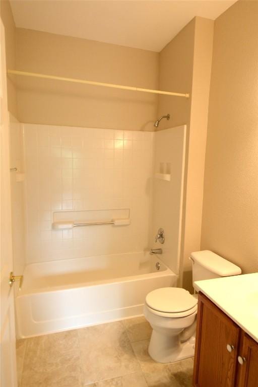 115 Dickens Cir, Georgetown, TX 78633 - bathroom featuring vanity, toilet, bathing tub / shower combination, and tile patterned flooring
