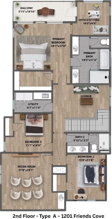 1201 Friends Cv, Round Rock, TX 78681 - view of floor plan / room layout