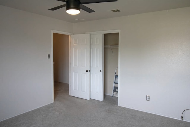 2723 Moonmist Cv, Round Rock, TX 78665 - unfurnished bedroom with carpet floors, a closet, and a ceiling fan