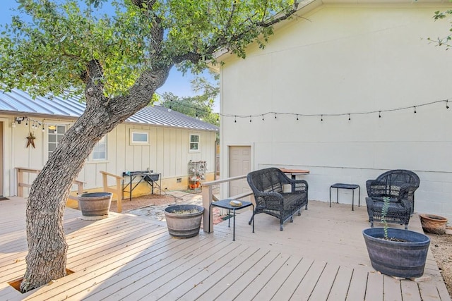 5604 Hudson Bend Rd, Austin, TX 78734 - wooden terrace featuring outdoor lounge area