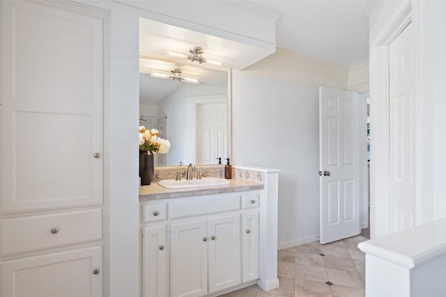 4607 Balcones Dr, Austin, TX 78731 - bathroom featuring vanity and tile patterned flooring