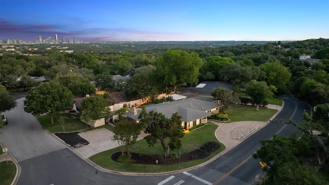 4607 Balcones Dr, Austin, TX 78731 - aerial view at dusk of a forest view