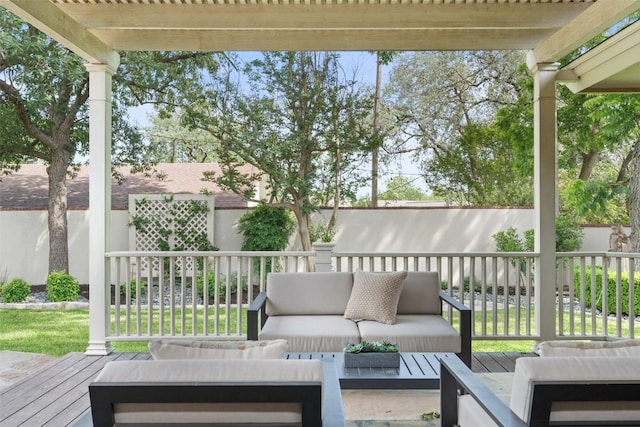4607 Balcones Dr, Austin, TX 78731 - deck featuring outdoor lounge area