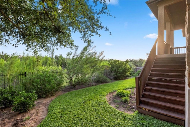 21912 Rock Wren Rd, Spicewood, TX 78669 - view of yard featuring stairway