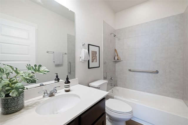 129 Syrah Ct, Leander, TX 78641 - full bathroom with vanity, toilet, and shower / washtub combination