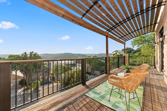 5913 N W Pl, Austin, TX 78731 - balcony with a pergola and a deck with mountain view