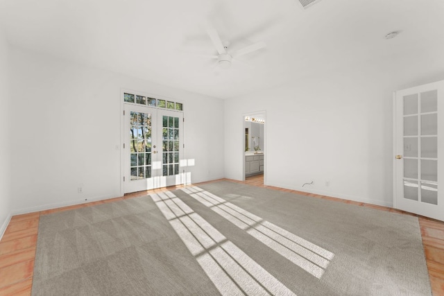 5913 N W Pl, Austin, TX 78731 - unfurnished room with french doors, ceiling fan, baseboards, and a smoke detector