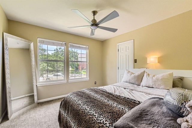 10672 Bramblecrest Dr, Austin, TX 78726 - bedroom with carpet, baseboards, and ceiling fan