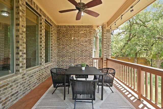 495 Catalina Ln, Austin, TX 78737 - balcony featuring ceiling fan and outdoor dining space