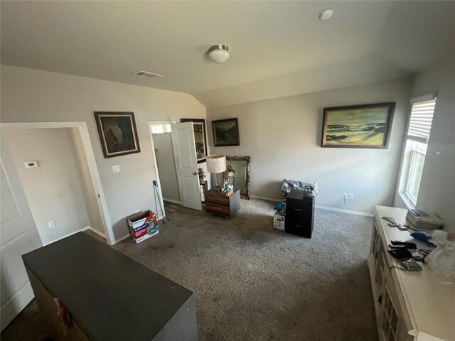 2425 Arctic Warbler, New Braunfels, TX 78130 - carpeted living room featuring lofted ceiling and baseboards
