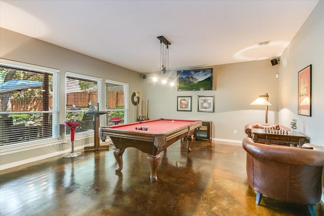 12505 Stapp Ct, Austin, TX 78732 - playroom with concrete floors, billiards, and baseboards