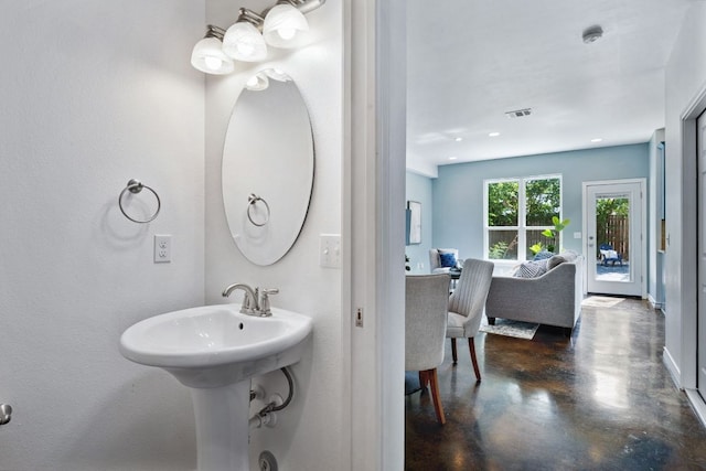 3407 Banton Rd Unit A, Austin, TX 78722 - bathroom with concrete flooring